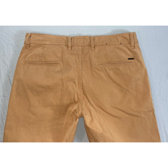 Hugo Boss Slim Fit Flat Front Stretch Cotton 'Schino' Pants. Washed Orange 34X31 - Picture 9 of 9